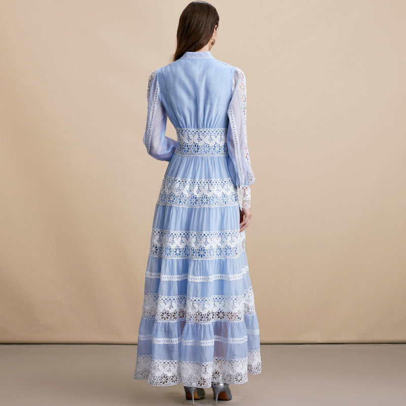 Floral Lace Panelled Maxi Dress