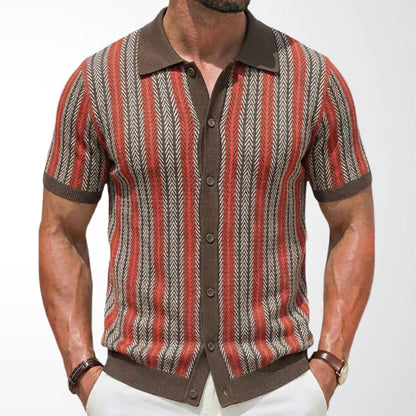 Striped Jacquard Business Polo Shirt