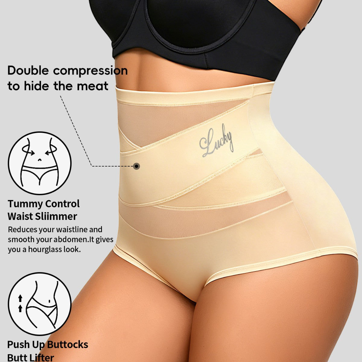 Confident Tummy-Crossover Shapewear Panties