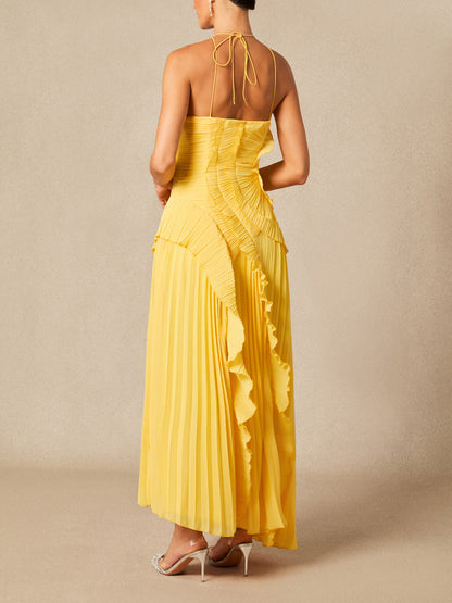 Ruffled Halter Neck Dress