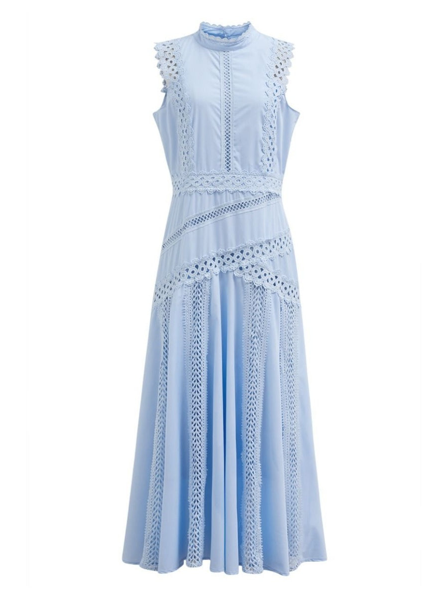 Elegance Lace Panelled Sleeveless Dress