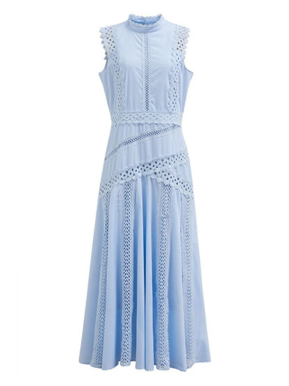 Elegance Lace Panelled Sleeveless Dress