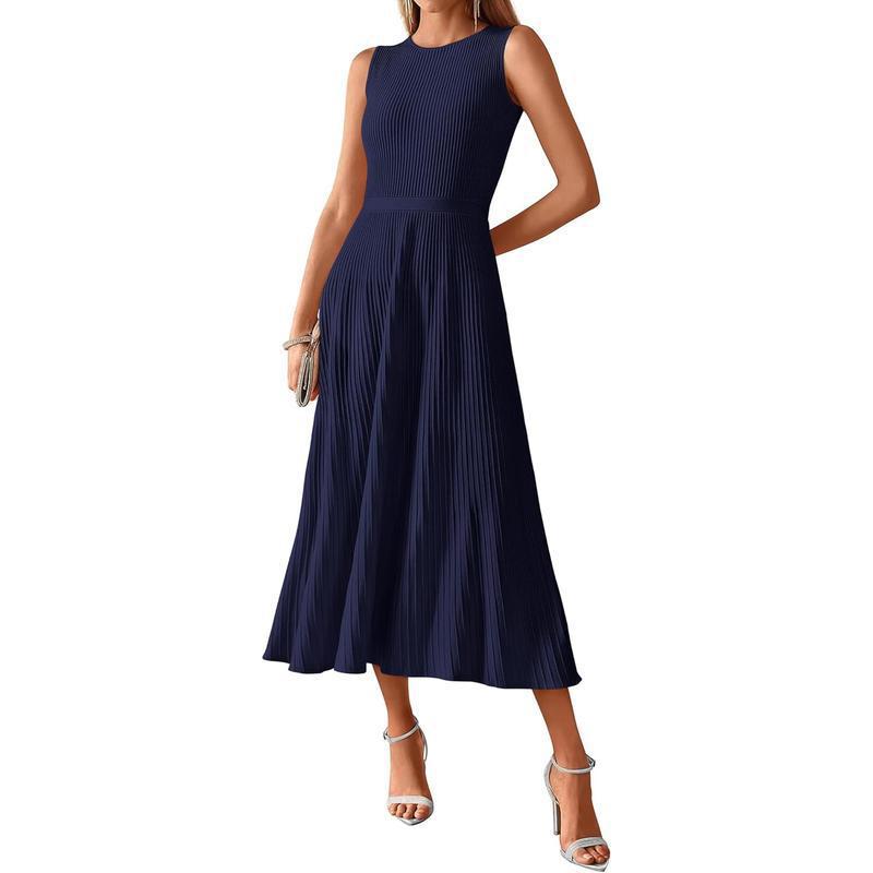 Sleeveless Pleated Dress