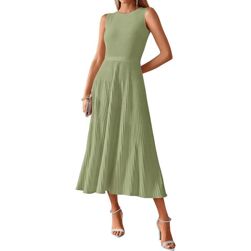 Sleeveless Pleated Dress