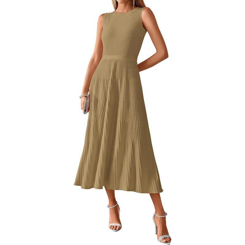 Sleeveless Pleated Dress