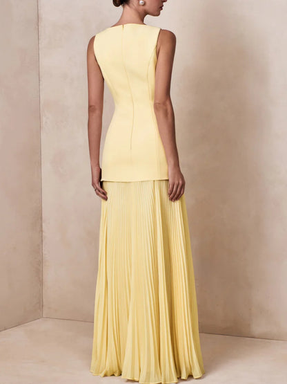 Boat-Neck Maxi Dress With Drop-Waist