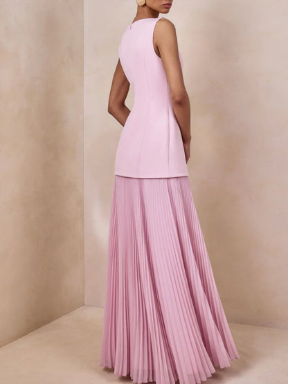 Boat-Neck Maxi Dress With Drop-Waist