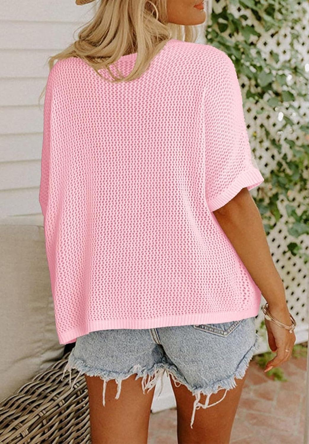 Short Sleeve Crochet Cover Ups