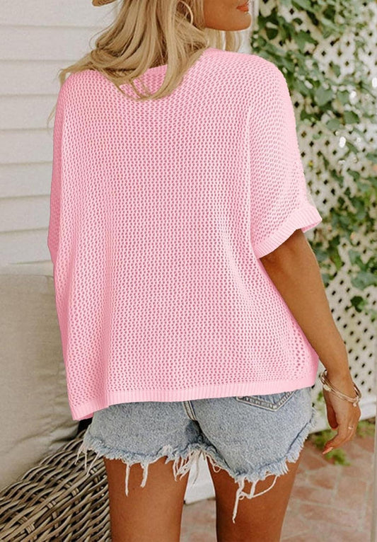 Short Sleeve Crochet Cover Ups