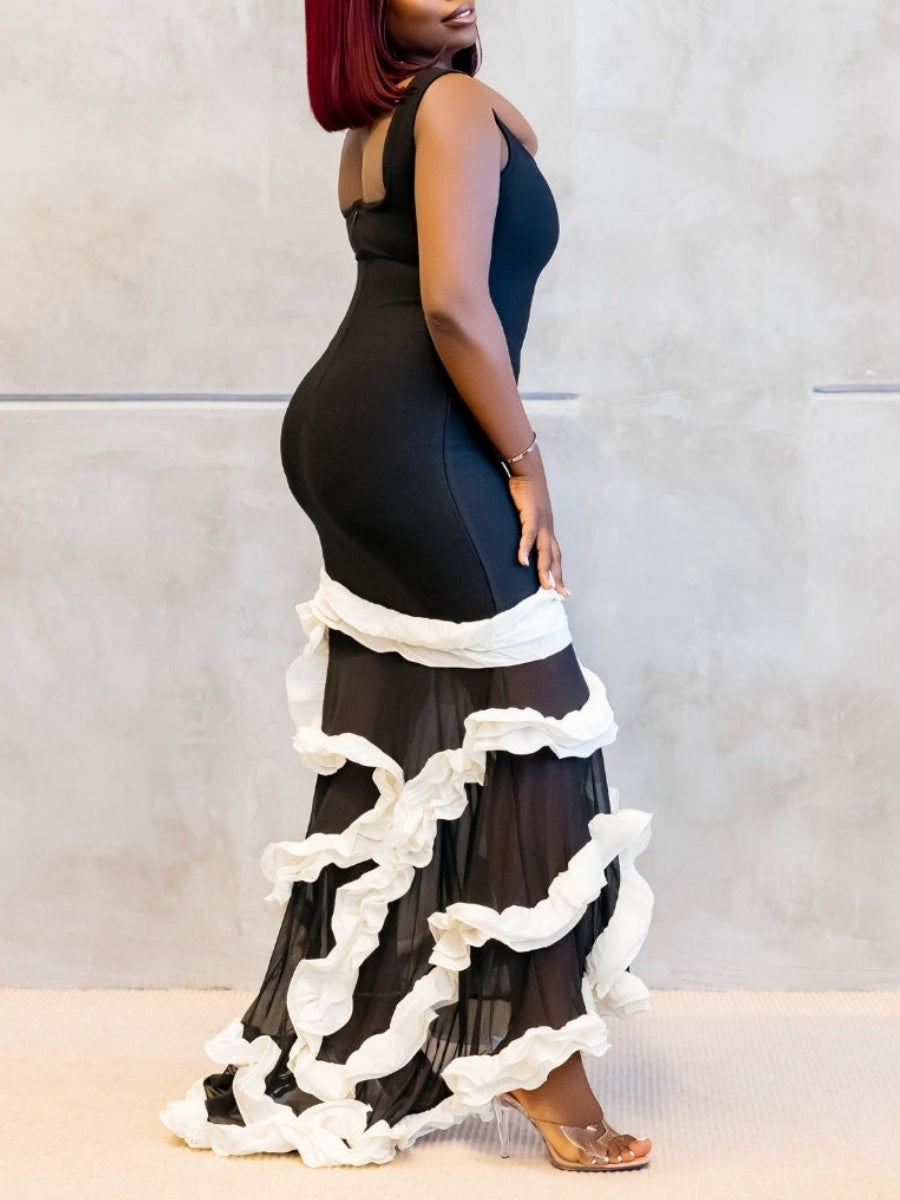 Bandage Ruffle Dress