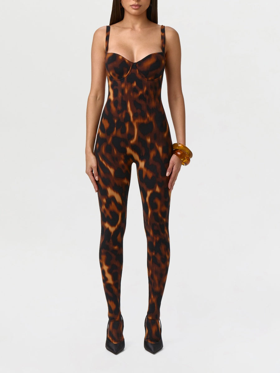 Print Open Back Jumpsuit