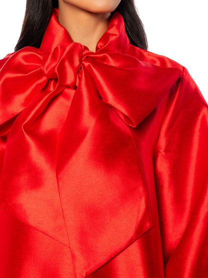 PUFF SLEEVE DROP WAIST MINI DRESS