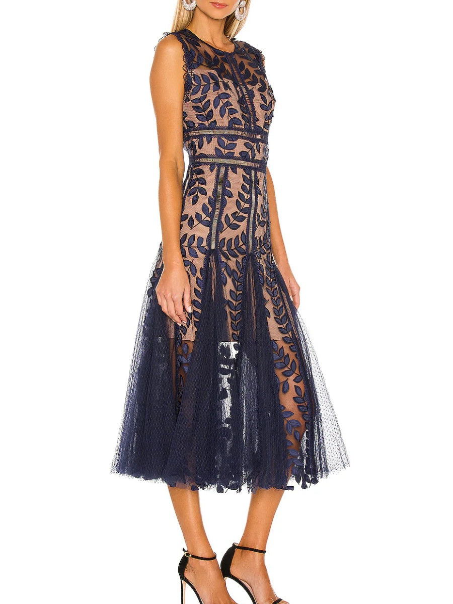 Mesh Embroidered Dress