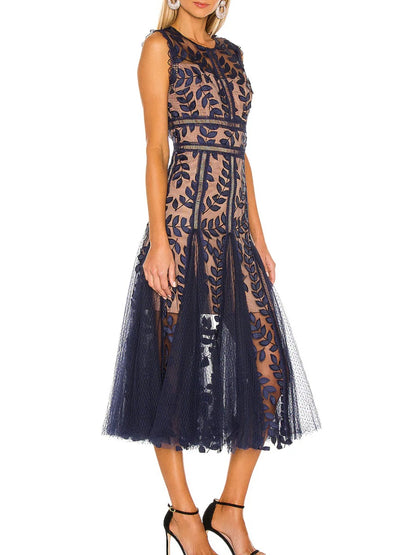 Mesh Embroidered Dress
