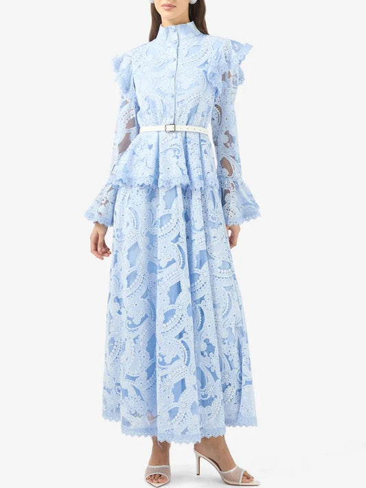 Peplum Waist Lace Dress