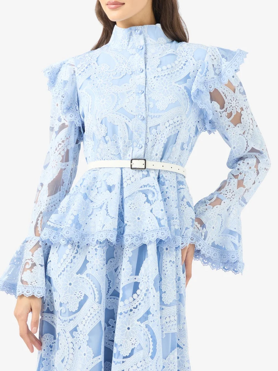 Peplum Waist Lace Dress