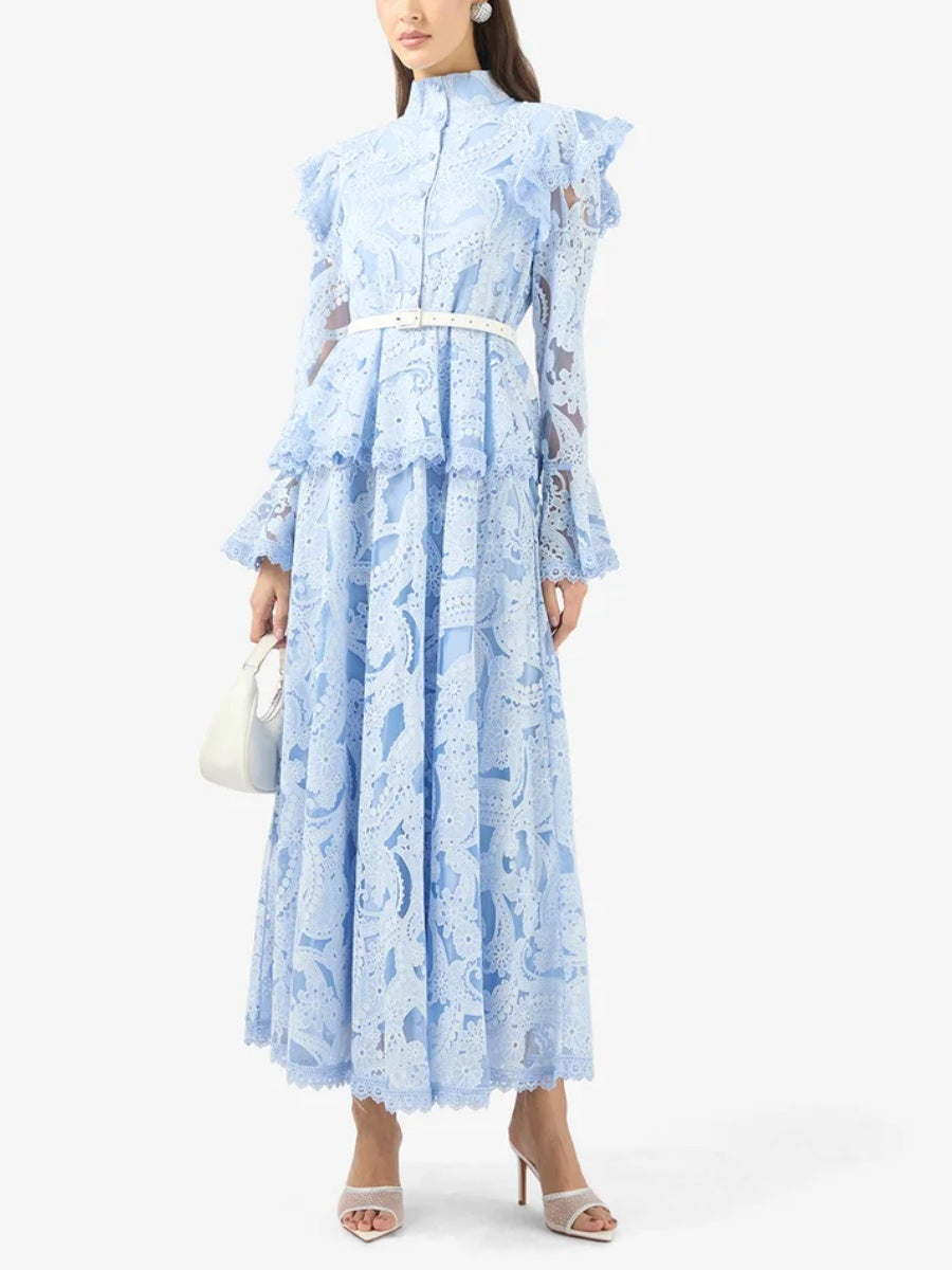 Peplum Waist Lace Dress