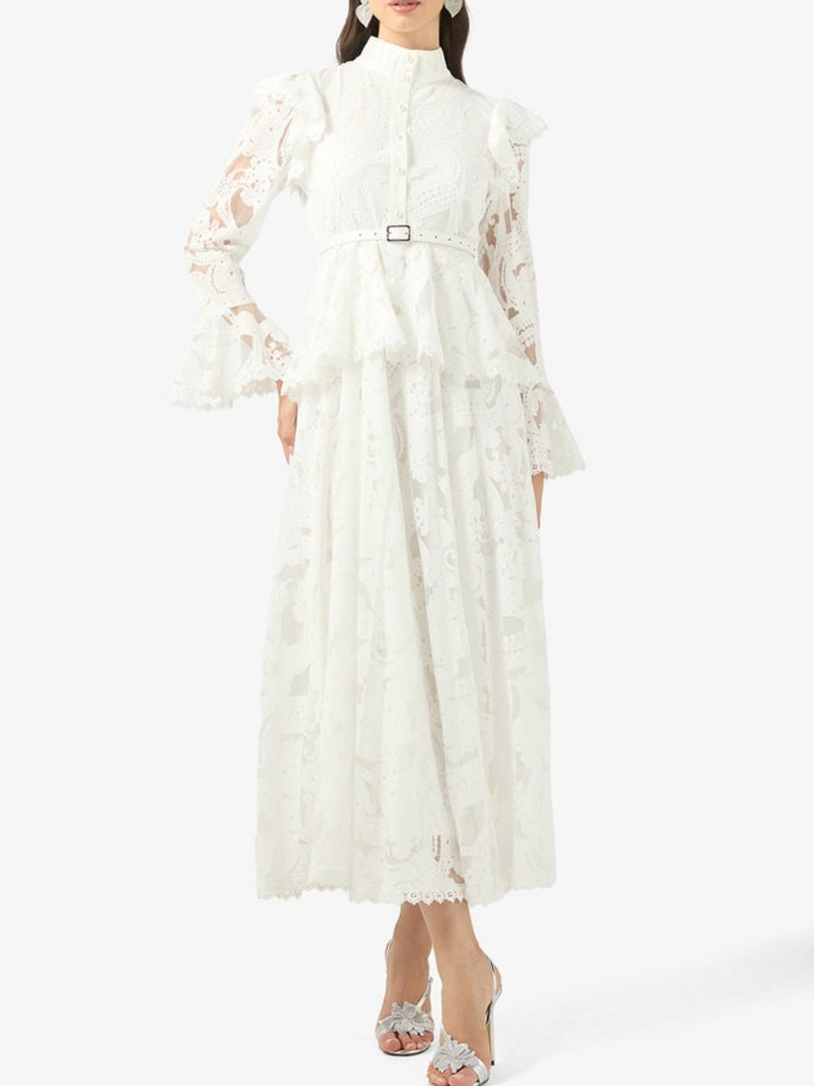 Peplum Waist Lace Dress