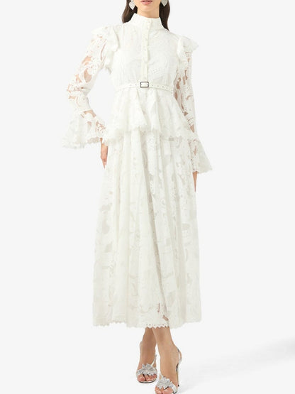 Peplum Waist Lace Dress