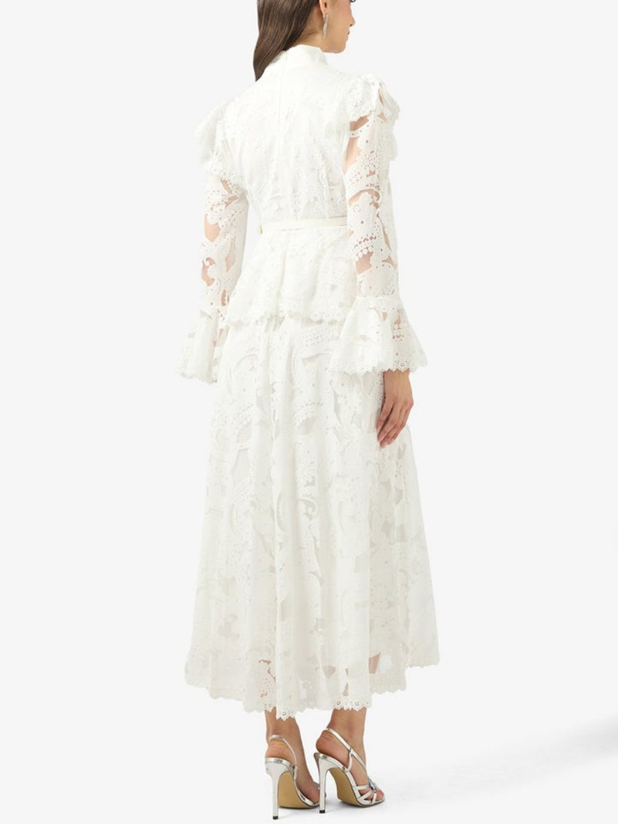 Peplum Waist Lace Dress