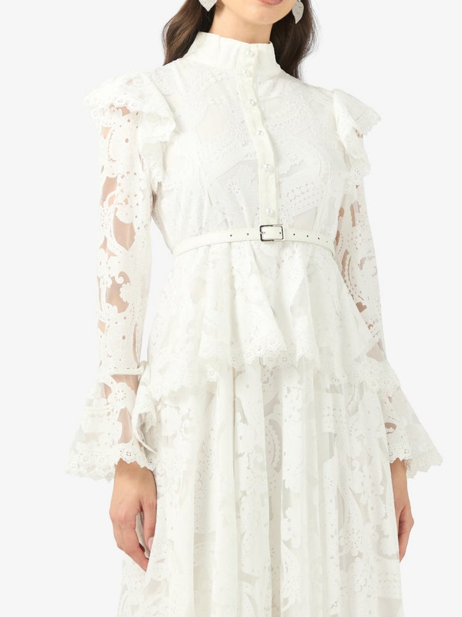Peplum Waist Lace Dress