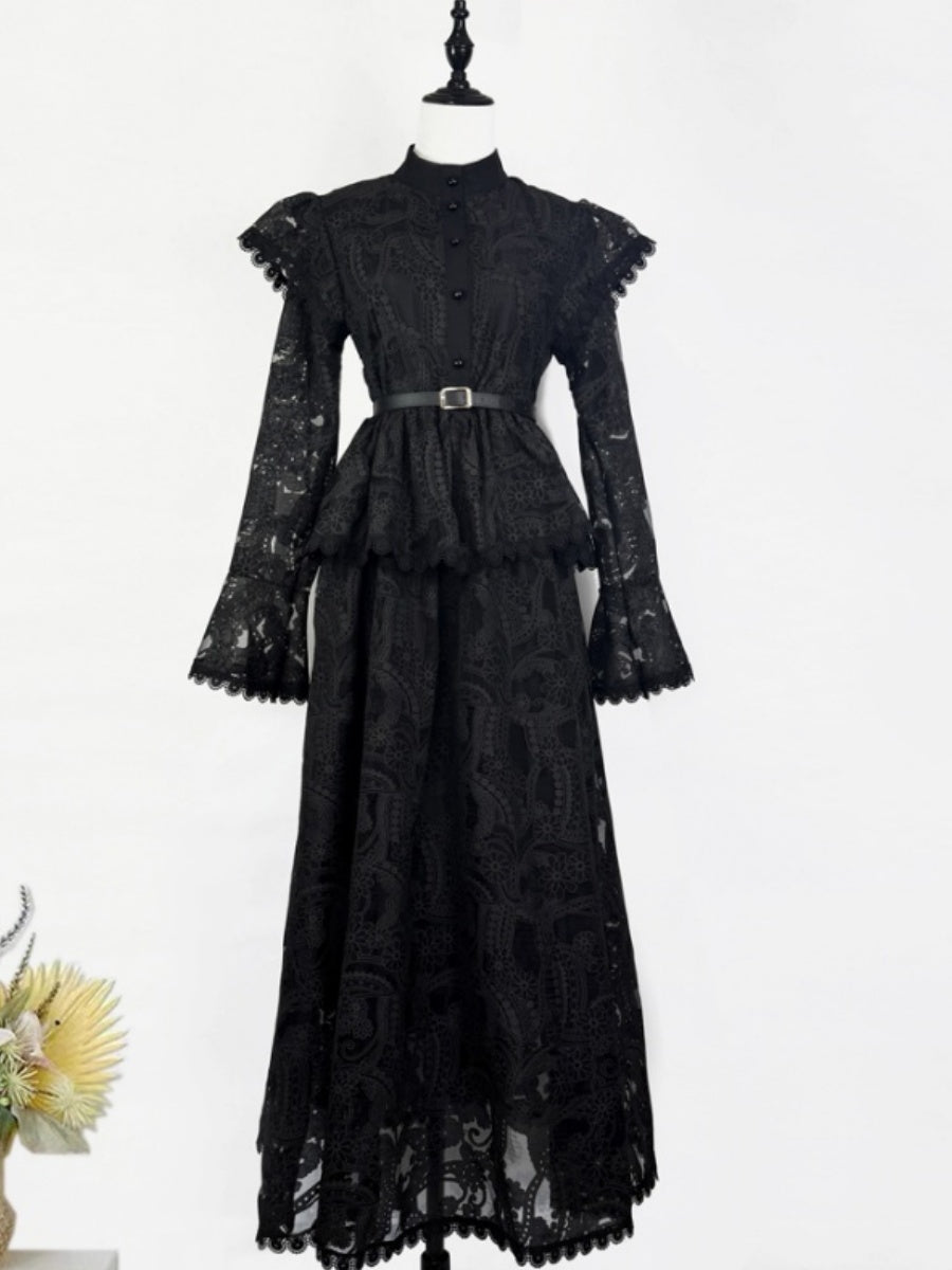 Peplum Waist Lace Dress