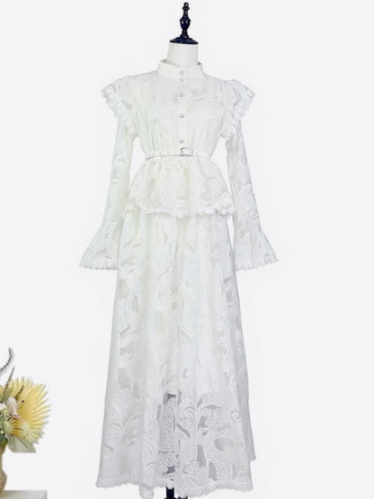 Peplum Waist Lace Dress