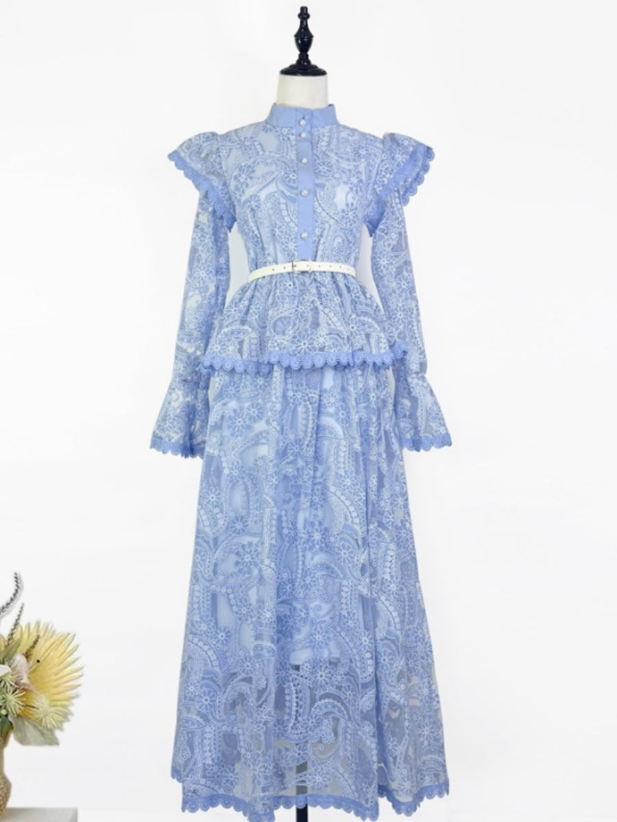 Peplum Waist Lace Dress