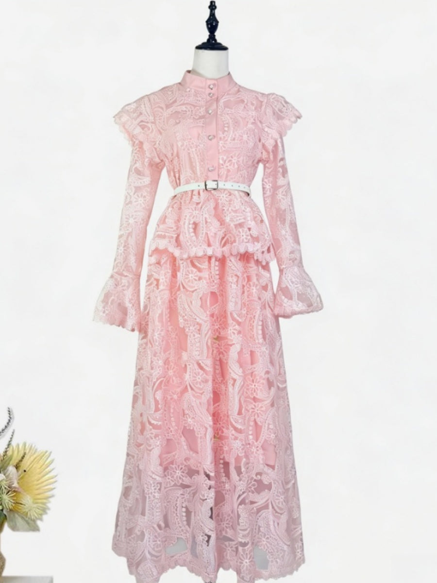 Peplum Waist Lace Dress