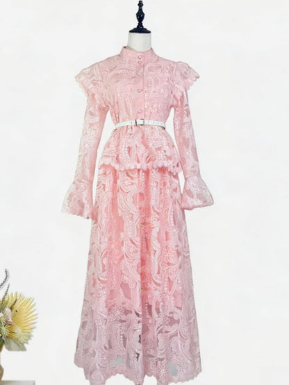 Peplum Waist Lace Dress