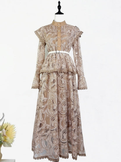 Peplum Waist Lace Dress