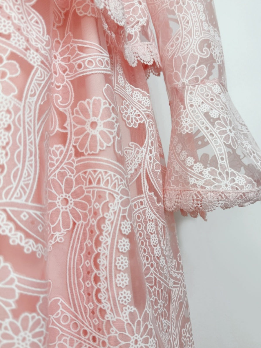 Peplum Waist Lace Dress