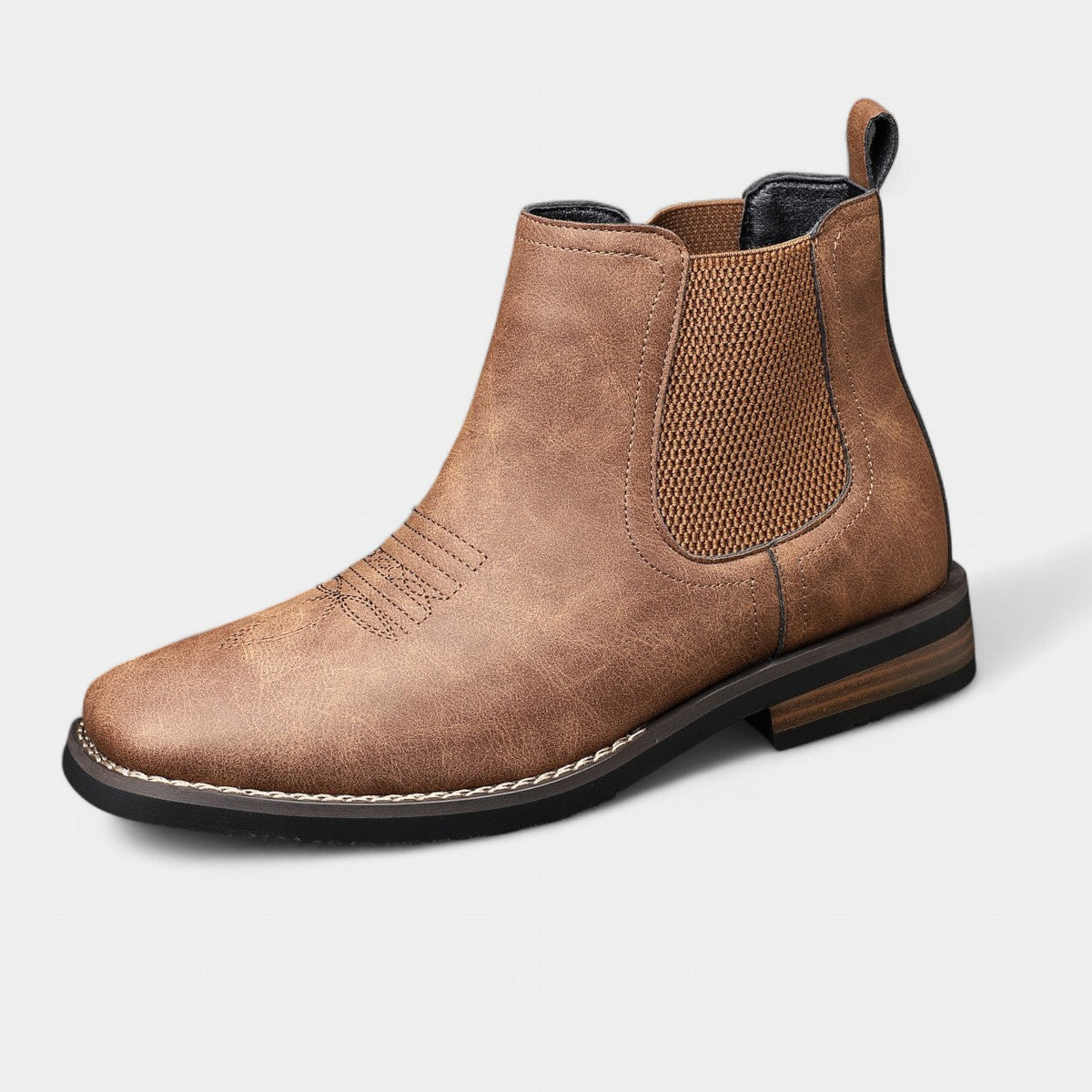 Square Toe Chelsea Ankle Boots