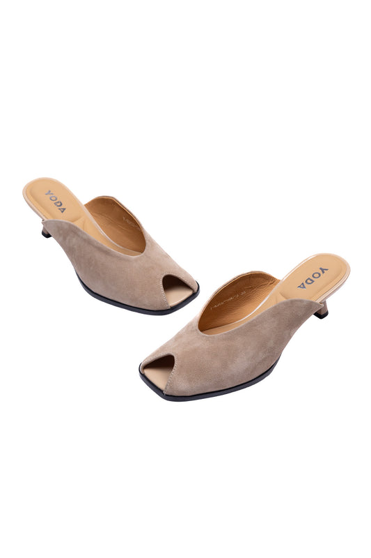 Natural Suede Heels