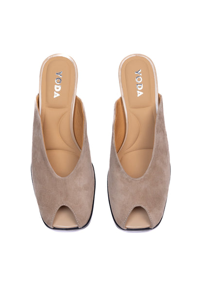 Natural Suede Heels