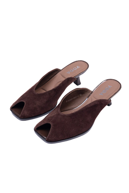 Natural Suede Heels