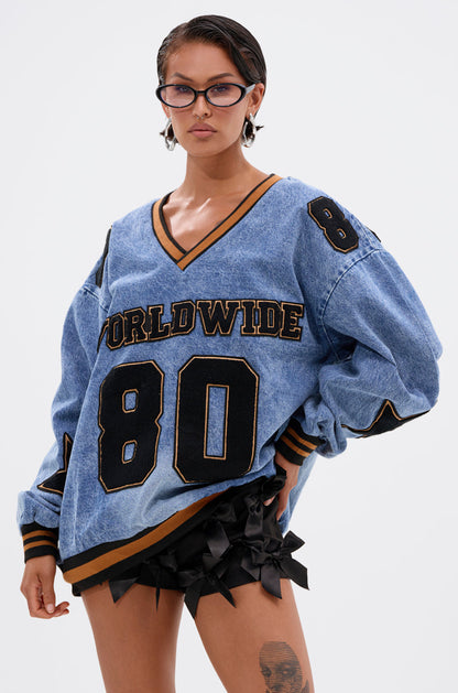 DENIM SWEATSHIRT