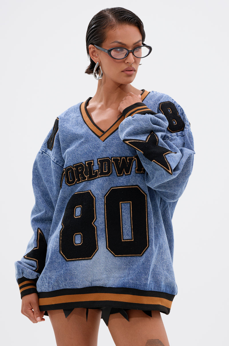 DENIM SWEATSHIRT