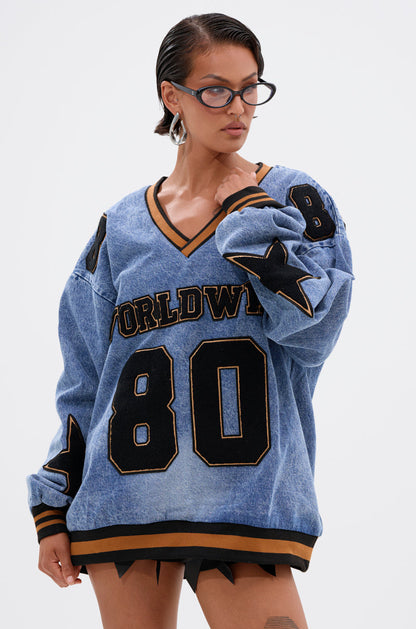 DENIM SWEATSHIRT