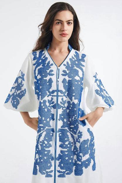 Floral Embroidered Midi Dress