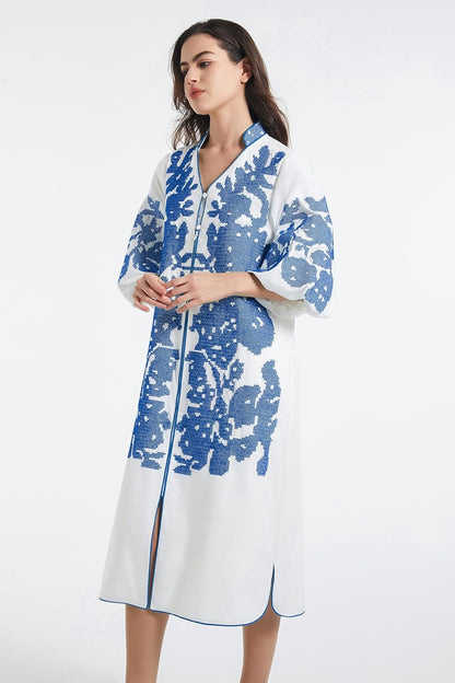 Floral Embroidered Midi Dress