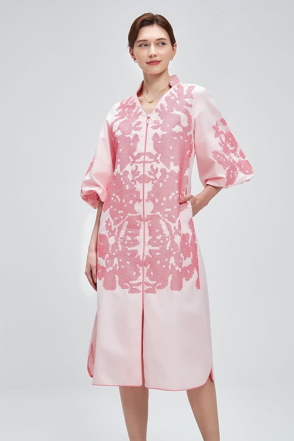 Floral Embroidered Midi Dress