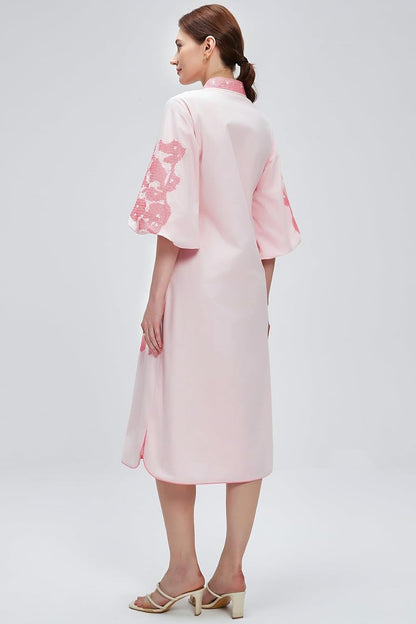 Floral Embroidered Midi Dress