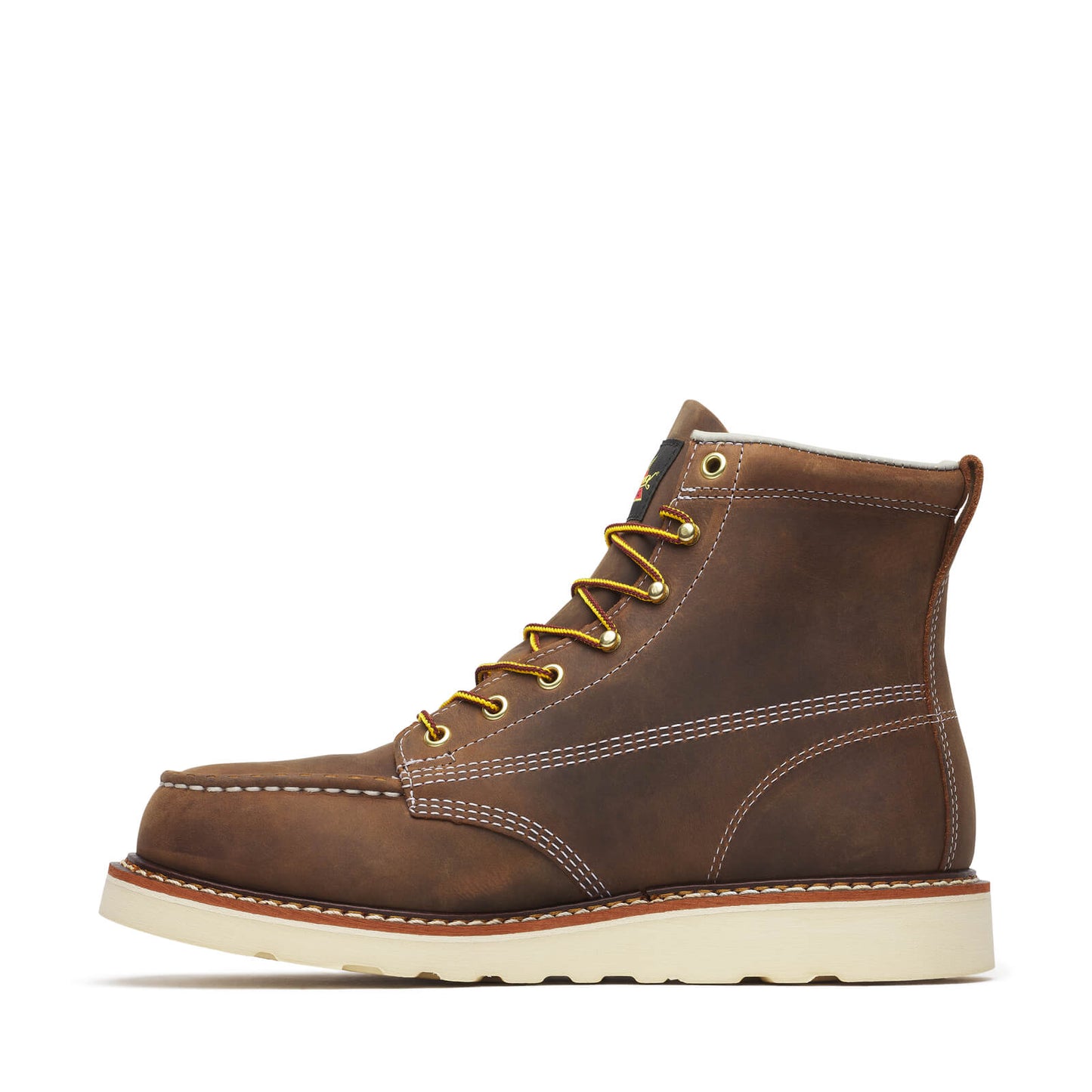 Men's Leather Platform Work Boots- 6″ Moc Toe