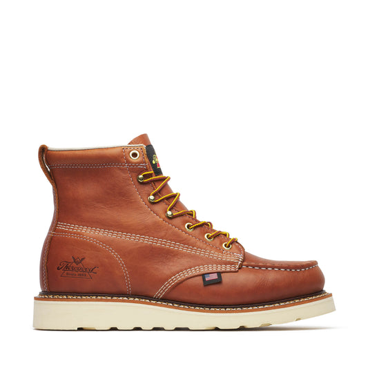Men's Leather Platform Work Boots- 6″ Moc Toe
