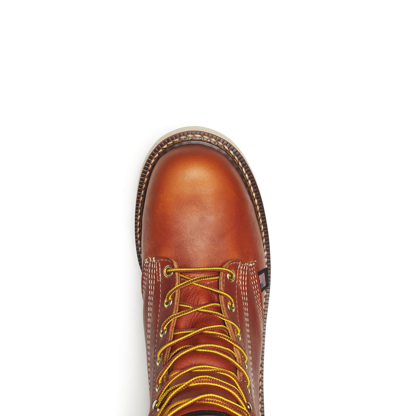 8″ Tobacco Plain Toe Wedge Leather Boots