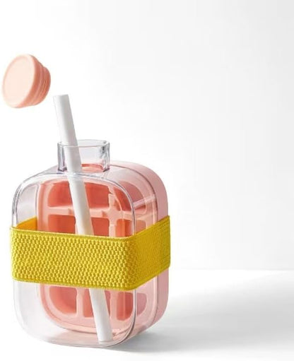 Ice cube tray, ice maker, straw cup, press-to-release ice curling