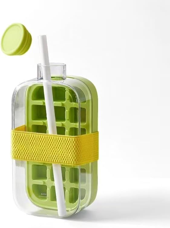 Ice cube tray, ice maker, straw cup, press-to-release ice curling