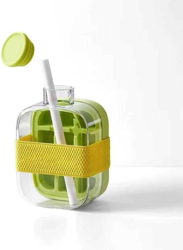 Ice cube tray, ice maker, straw cup, press-to-release ice curling