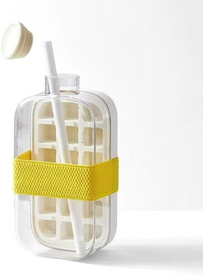 Ice cube tray, ice maker, straw cup, press-to-release ice curling